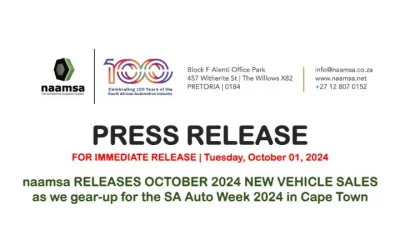 naamsa RELEASES OCTOBER 2024 NEW VEHICLE SALESas we gear-up for the SA Auto Week 2024 in Cape Town