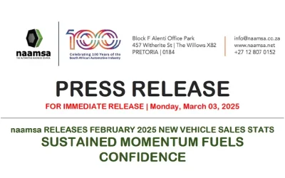 naamsa Releases February 2025 New Vehicle Sales Stats – Sustained Momentum Fuels Confidence